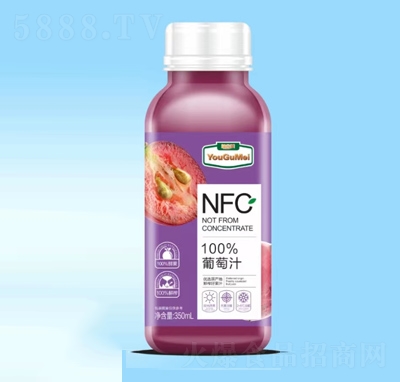 菓轻雪果汁NFC果汁饮料葡萄汁350ml