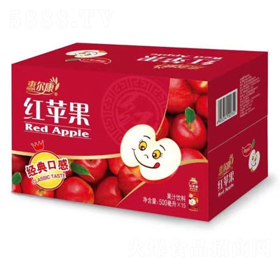 惠尔康红苹果果汁饮料招商代理500ml×15