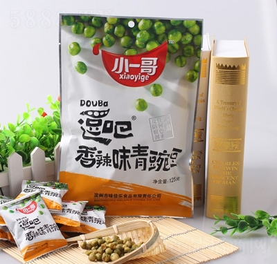 小一哥逗吧香辣味青豌豆125g膨化休闲零食招商代理