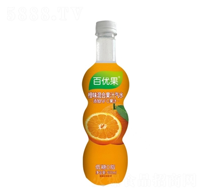 百优果橙味混合果汁汽水600ml
