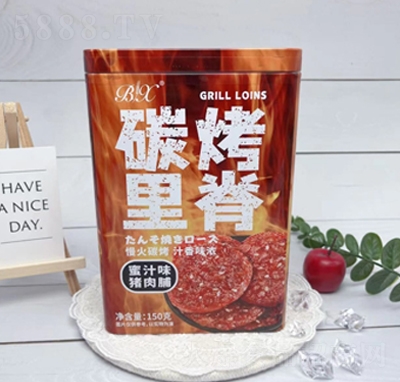 博翔碳烤里脊猪肉脯蜜汁味150g铁罐装休闲解馋肉类零食