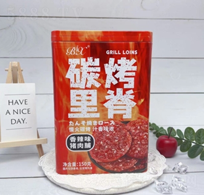 博翔碳烤里脊猪肉脯香辣味150g铁罐装休闲解馋肉类零食