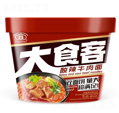 一天一面酸辣牛肉面152g桶装泡面